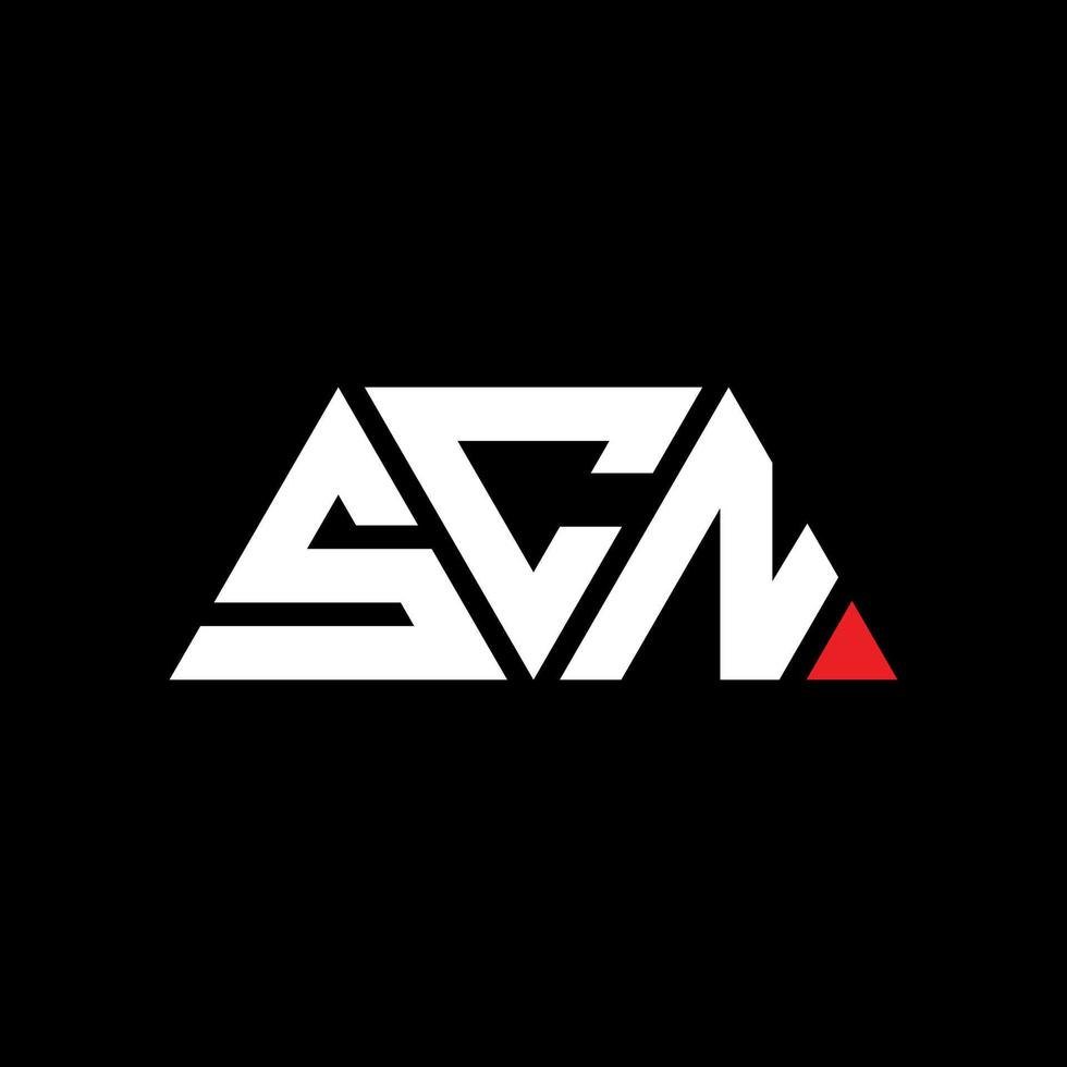 scn driehoek brief logo ontwerp met driehoekige vorm. scn driehoek logo ontwerp monogram. scn driehoek vector logo sjabloon met rode kleur. scn driehoekig logo eenvoudig, elegant en luxueus logo. scn