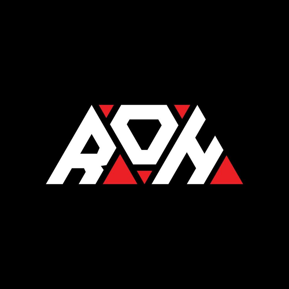 roh driehoek brief logo ontwerp met driehoekige vorm. roh driehoek logo ontwerp monogram. roh driehoek vector logo sjabloon met rode kleur. roh driehoekig logo eenvoudig, elegant en luxueus logo. roh