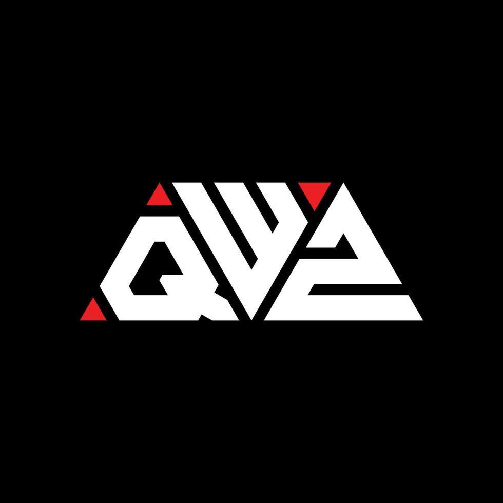 qwz driehoek brief logo ontwerp met driehoekige vorm. qwz driehoek logo ontwerp monogram. qwz driehoek vector logo sjabloon met rode kleur. qwz driehoekig logo eenvoudig, elegant en luxueus logo. qwz