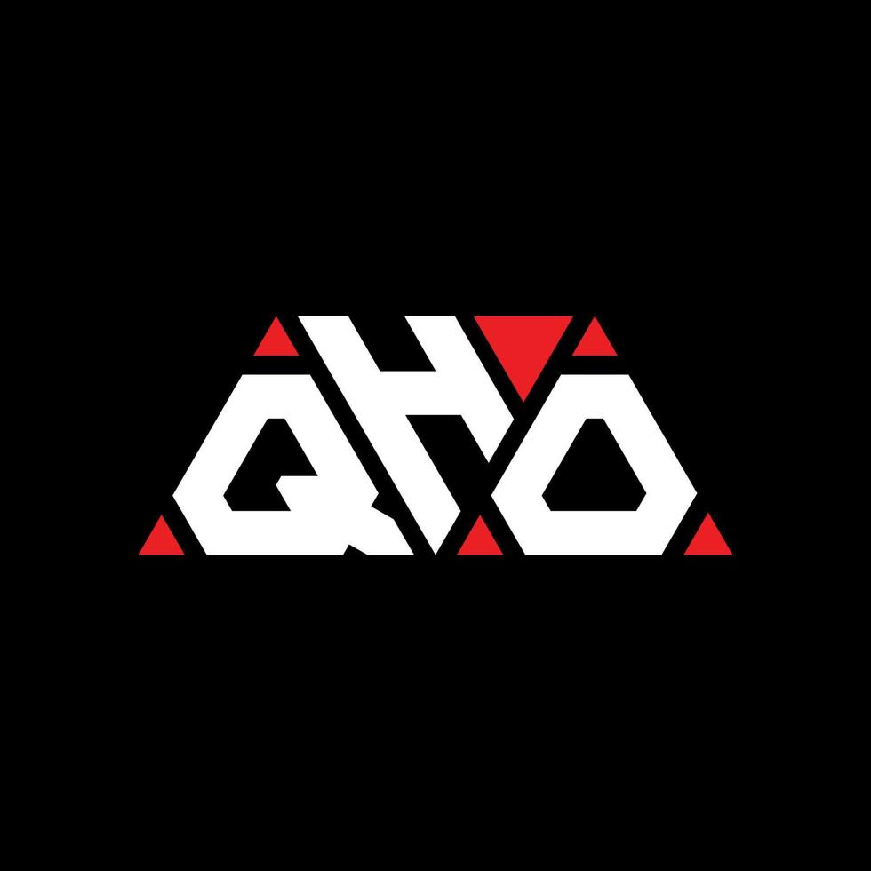 qho driehoek brief logo ontwerp met driehoekige vorm. qho driehoek logo ontwerp monogram. qho driehoek vector logo sjabloon met rode kleur. qho driehoekig logo eenvoudig, elegant en luxueus logo. qho