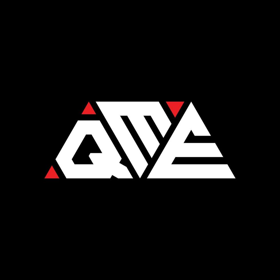 qme driehoek brief logo ontwerp met driehoekige vorm. qme driehoek logo ontwerp monogram. qme driehoek vector logo sjabloon met rode kleur. qme driehoekig logo eenvoudig, elegant en luxueus logo. qme
