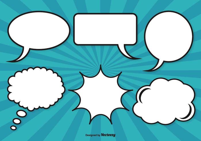 Comic stijl speech bubble set vector