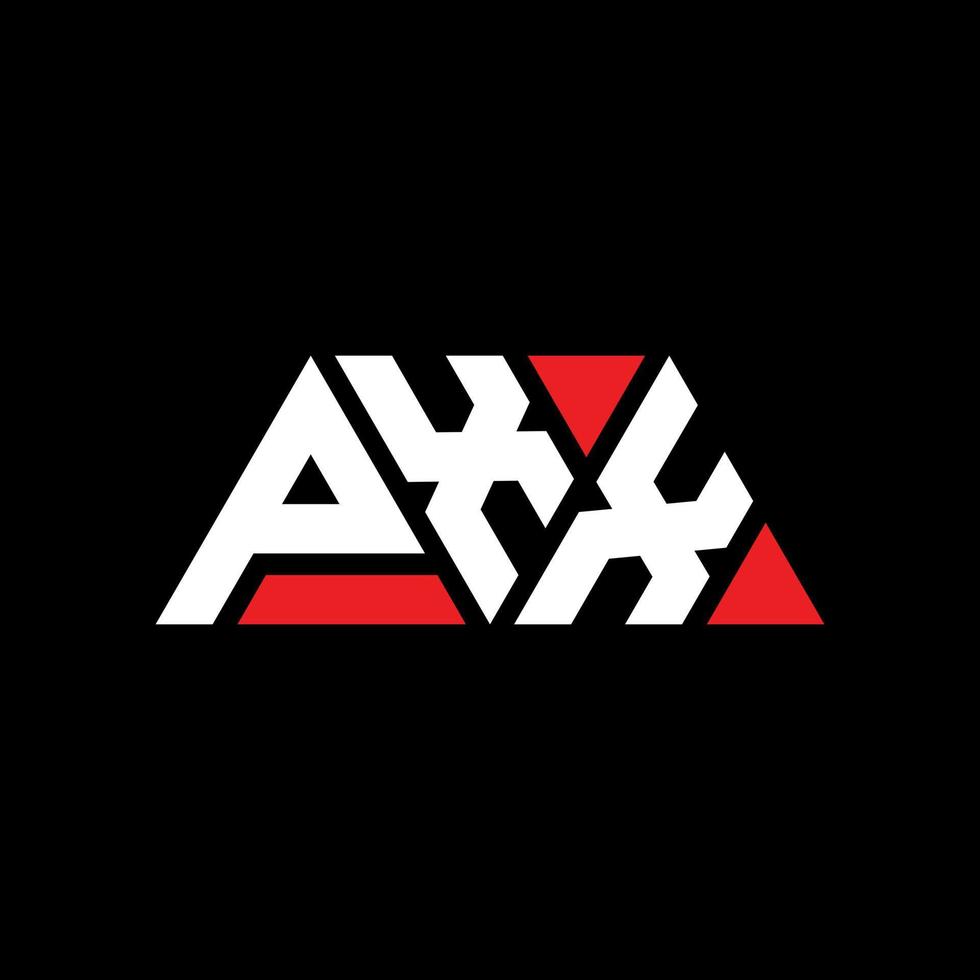 pxx driehoek brief logo ontwerp met driehoekige vorm. pxx driehoek logo ontwerp monogram. pxx driehoek vector logo sjabloon met rode kleur. pxx driehoekig logo eenvoudig, elegant en luxueus logo. pxx