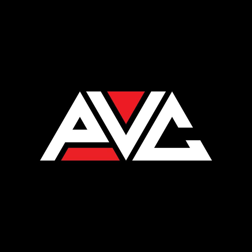 pvc driehoek brief logo ontwerp met driehoekige vorm. pvc driehoek logo ontwerp monogram. pvc driehoek vector logo sjabloon met rode kleur. pvc driehoekig logo eenvoudig, elegant en luxueus logo. pvc
