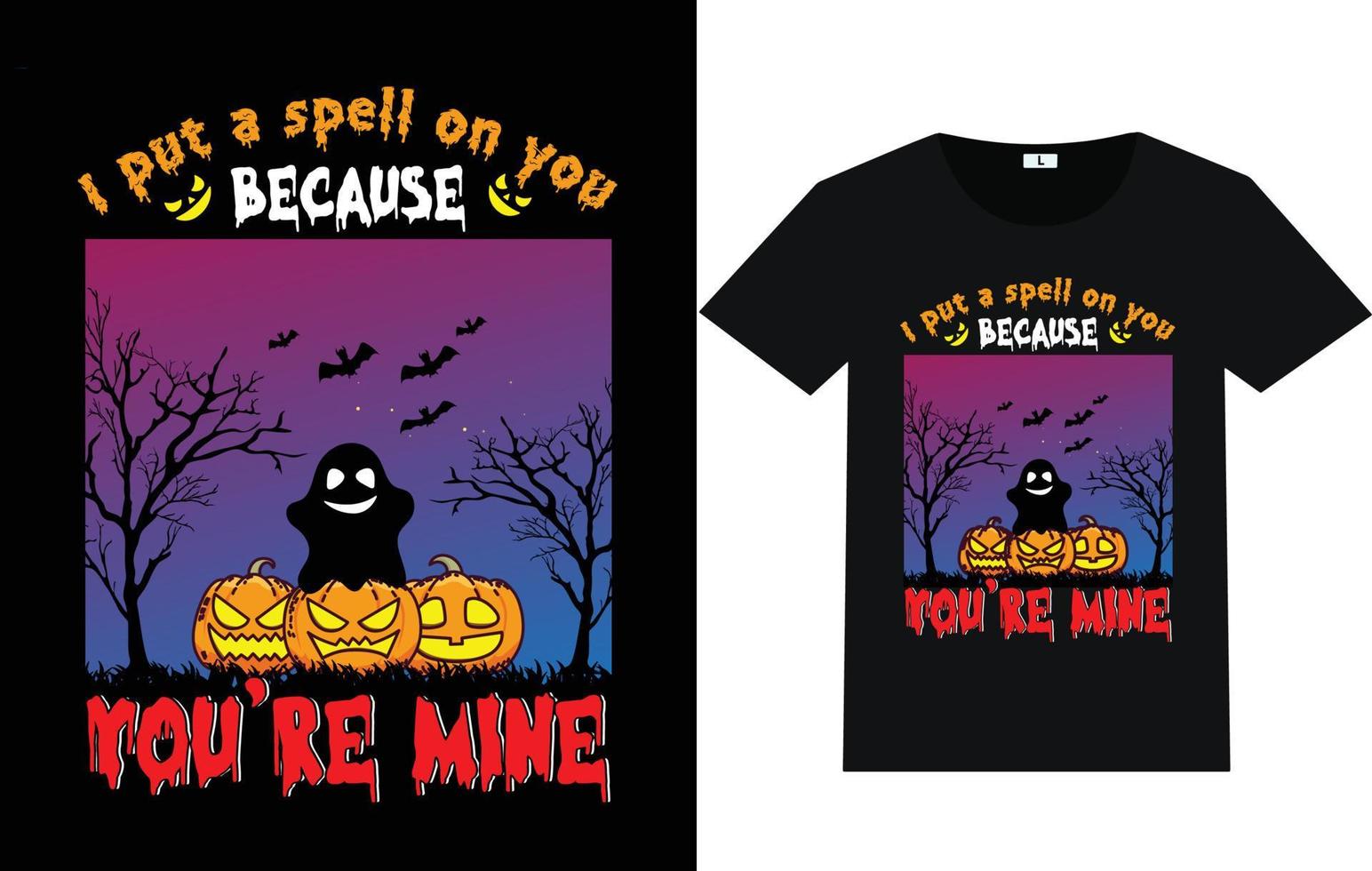 trendy halloween-dagtypografie en grafisch t-shirtontwerp vector