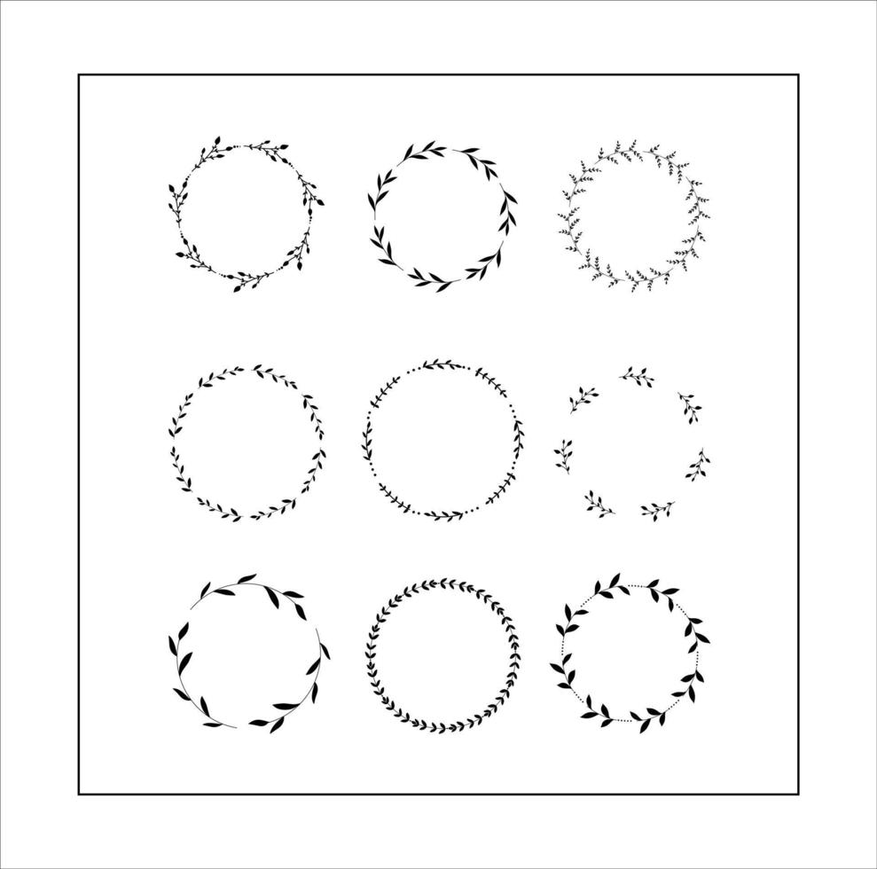 bloemen frame cirkel vector