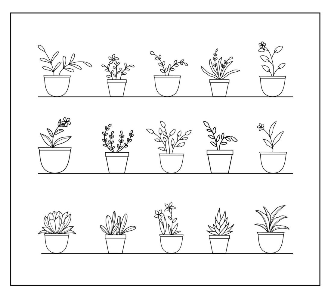 bloem planten in pot vector