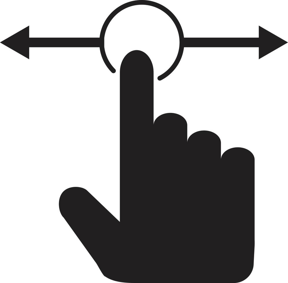 gebaar touch dia-pictogram. handveegpictogram voor uw websiteontwerp, logo, app, ui. vinger vegen symbool. vingeraanraking teken. vector