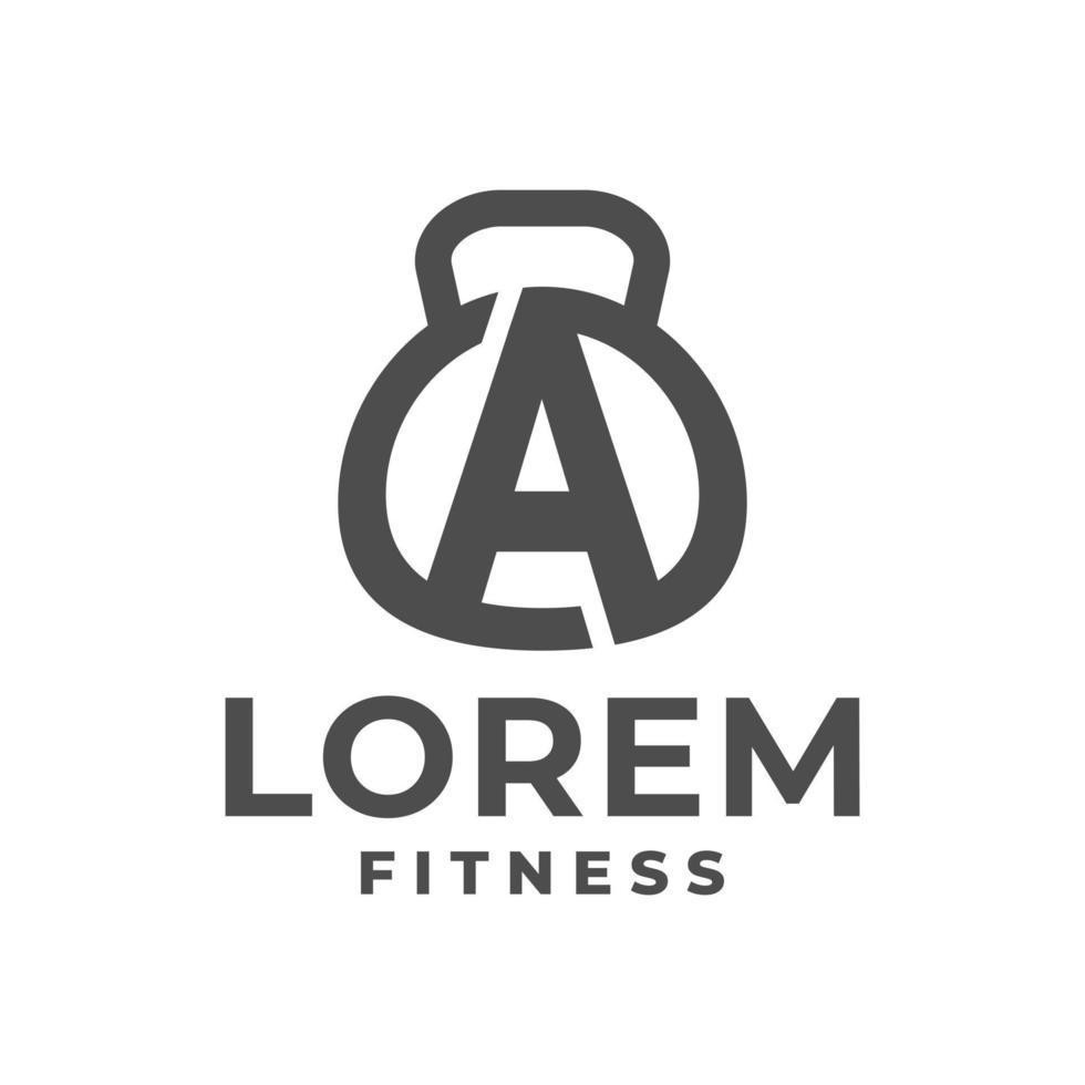 sportschool logo met letter a. voor het logo van een fitnesscentrum of elk bedrijf dat verband houdt met sportschool, fitness en sport. vector