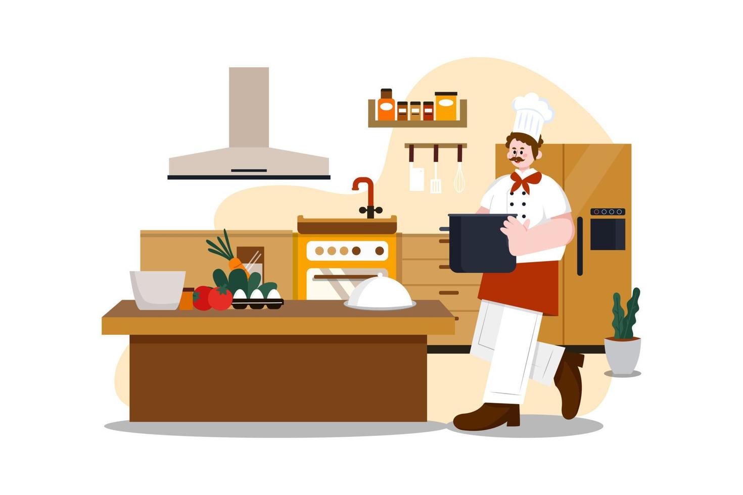 restaurant service flat illustratie concept op witte achtergrond vector