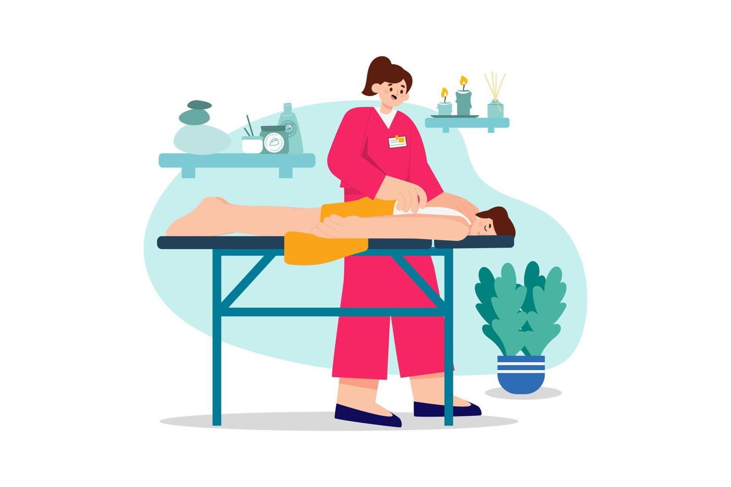 massage therapie illustratie concept op witte achtergrond vector