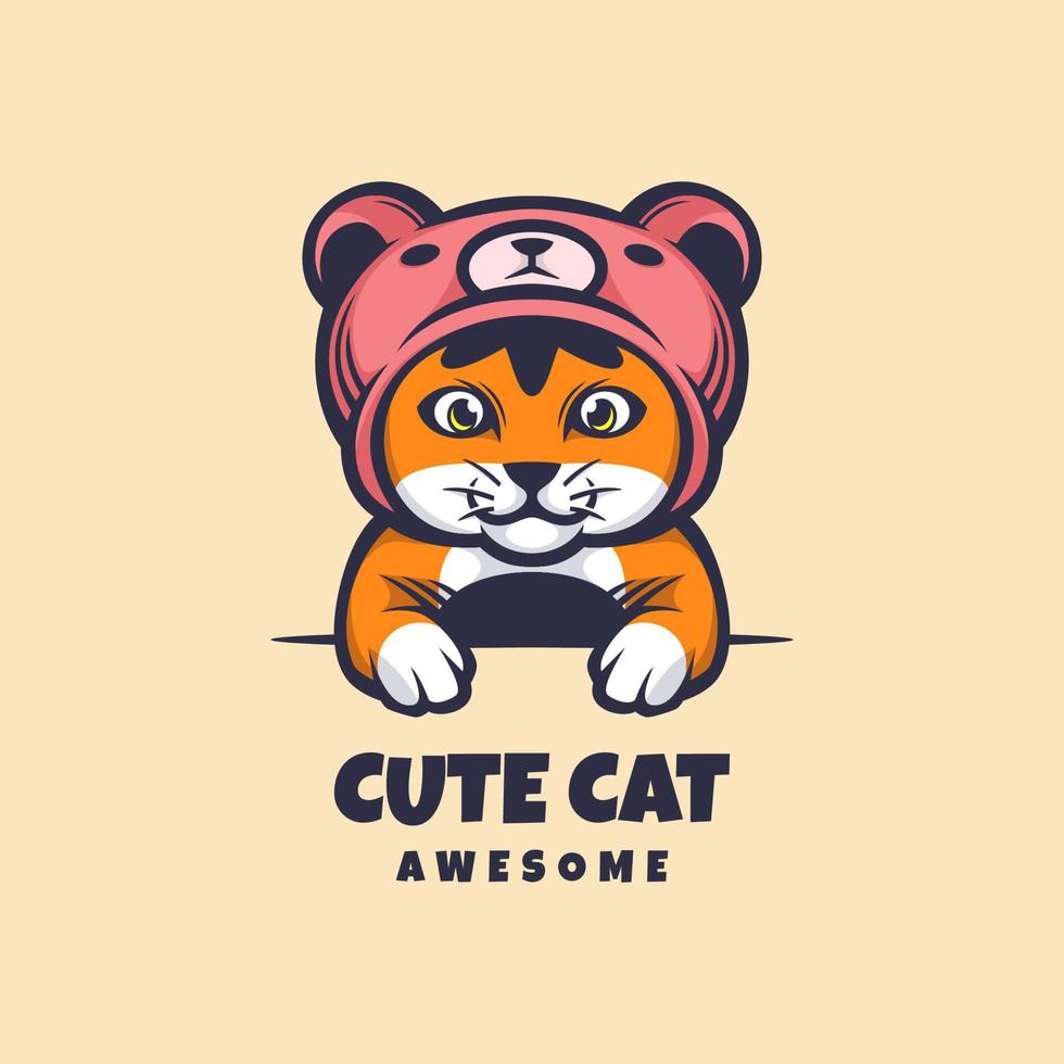 illustratie vectorafbeelding van schattige kat, goed voor logo-ontwerp vector
