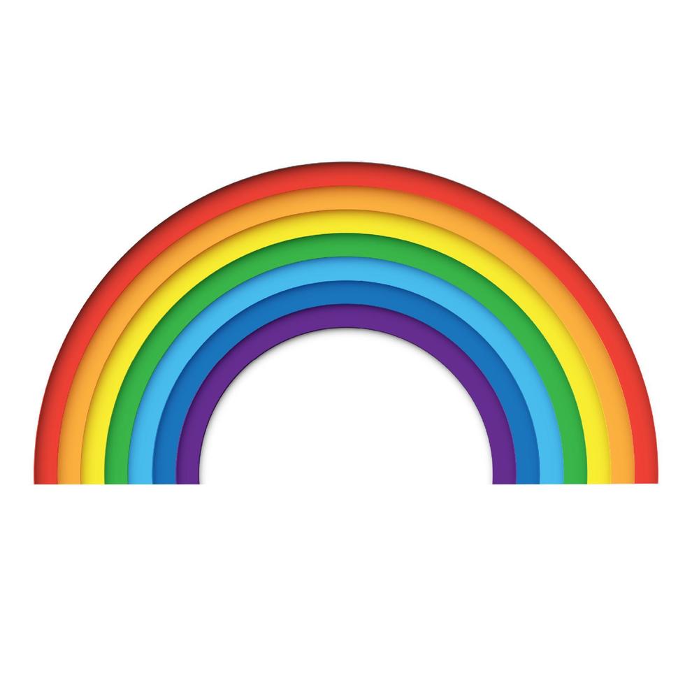 papier regenboogkleuren regenboog zijn rood, oranje, geel, groen, blauw, indigo en violet op een witte achtergrond. vectorontwerp. vector
