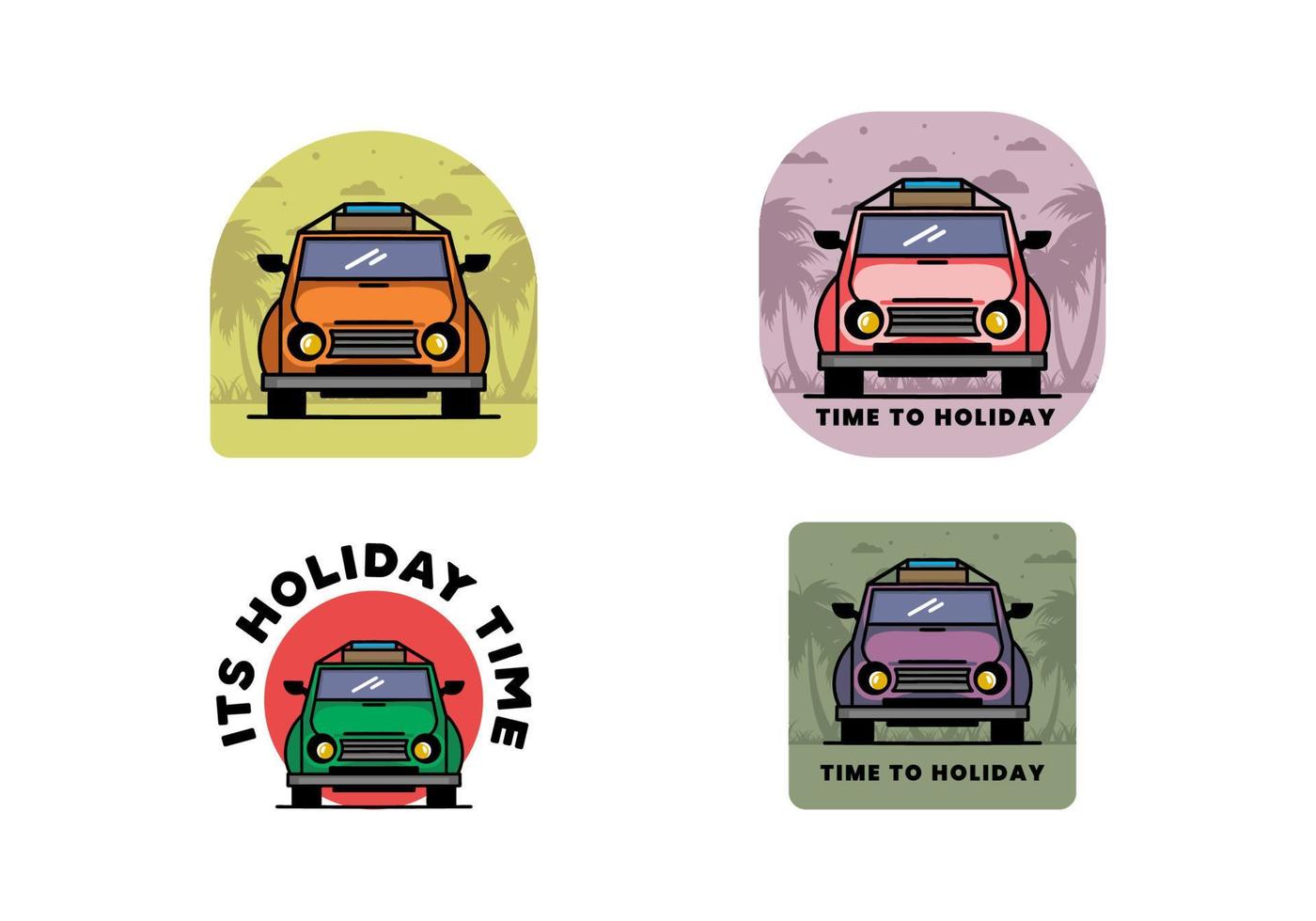 vakantie in auto afbeelding ontwerp vector