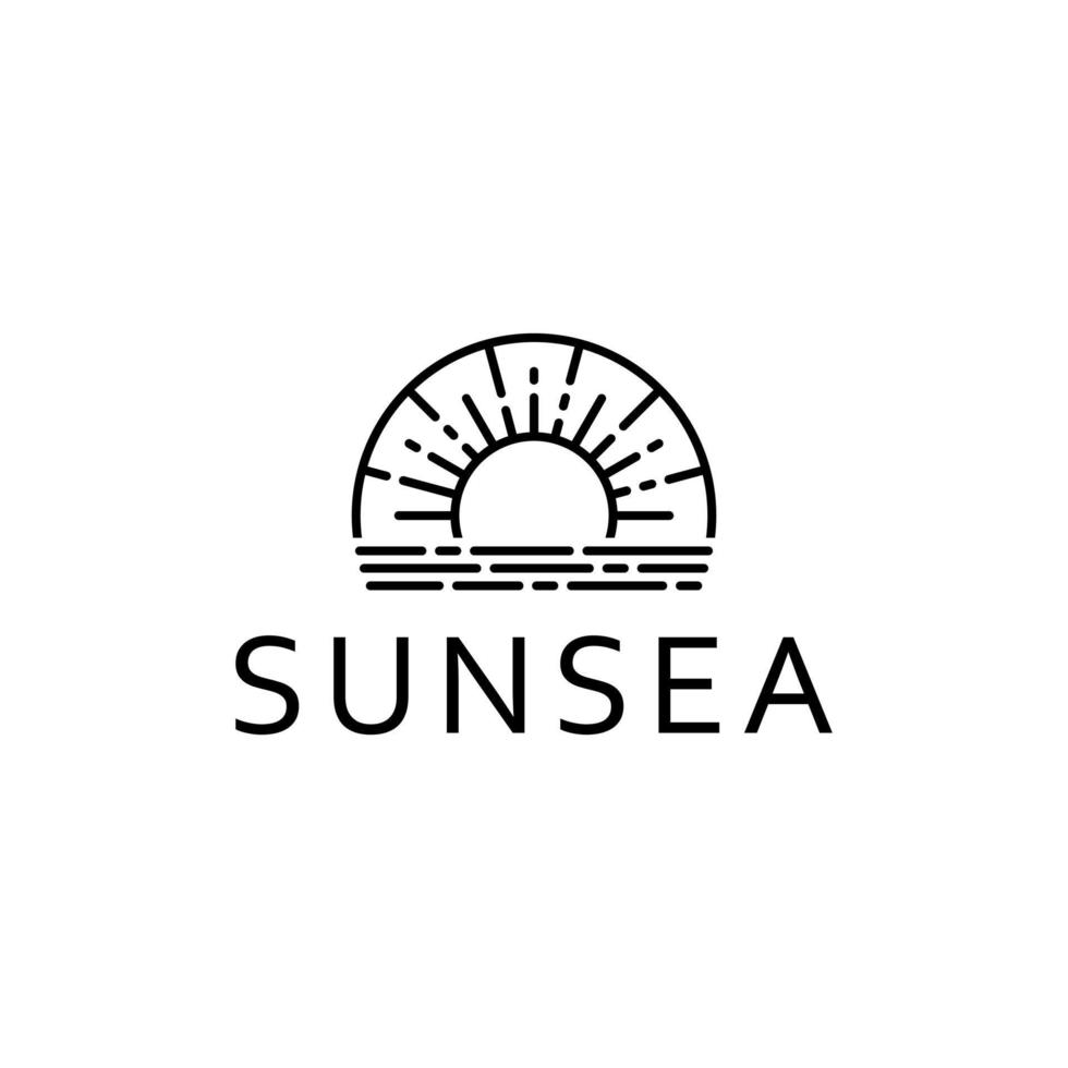 sunsea-logosjabloon voor op zee en zon gebaseerd bedrijf vector