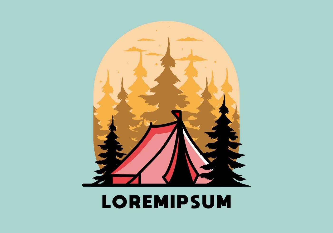 grote camping tent illustratie ontwerp vector