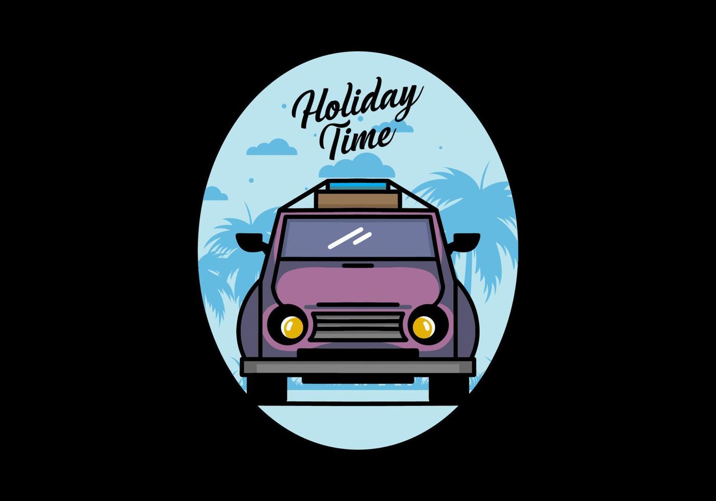 vakantie in auto afbeelding ontwerp vector