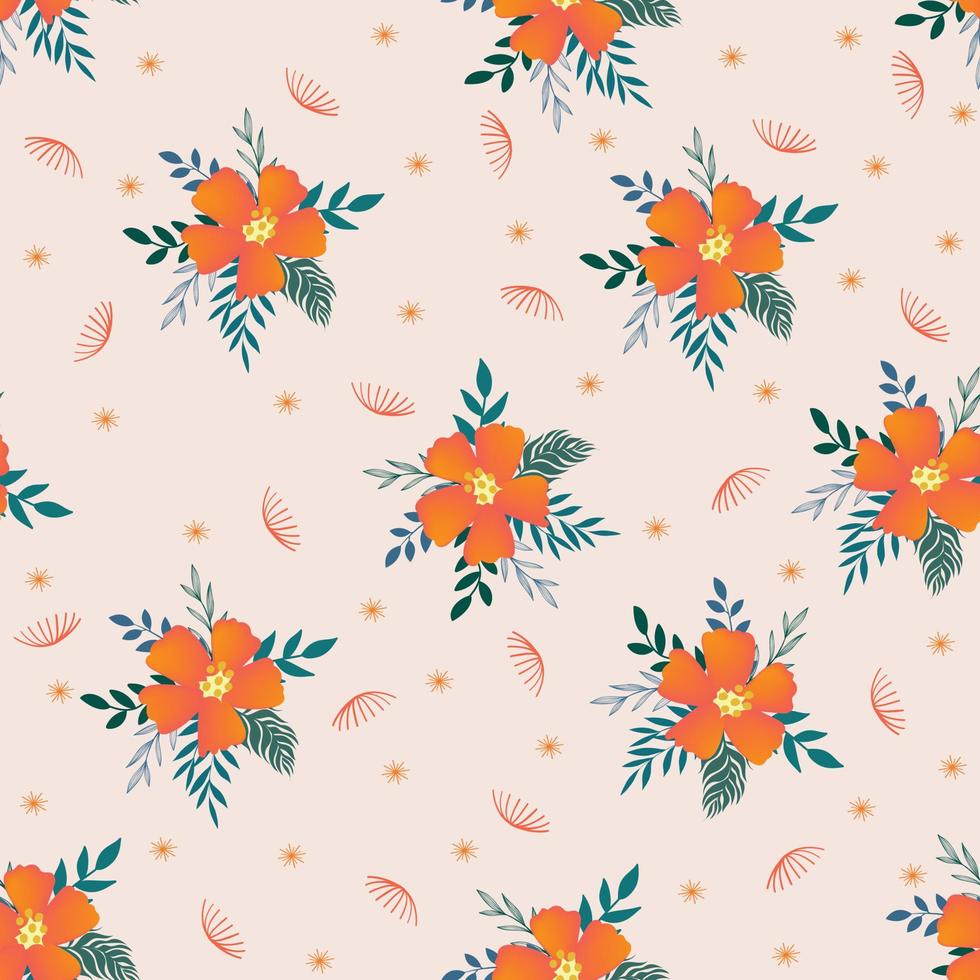 bloemen naadloos patroon met de hand getekende kleurrijke bloemen natuurlijke achtergrond met kleurrijk geschilderde bloemen vector