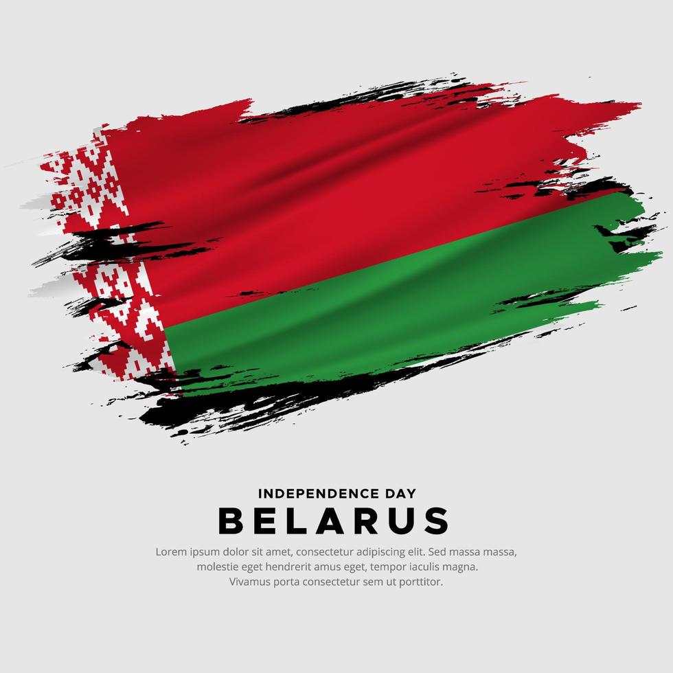 nieuw ontwerp van de vector van de onafhankelijkheidsdag van Wit-Rusland. vlag van wit-rusland met abstracte borstel vector