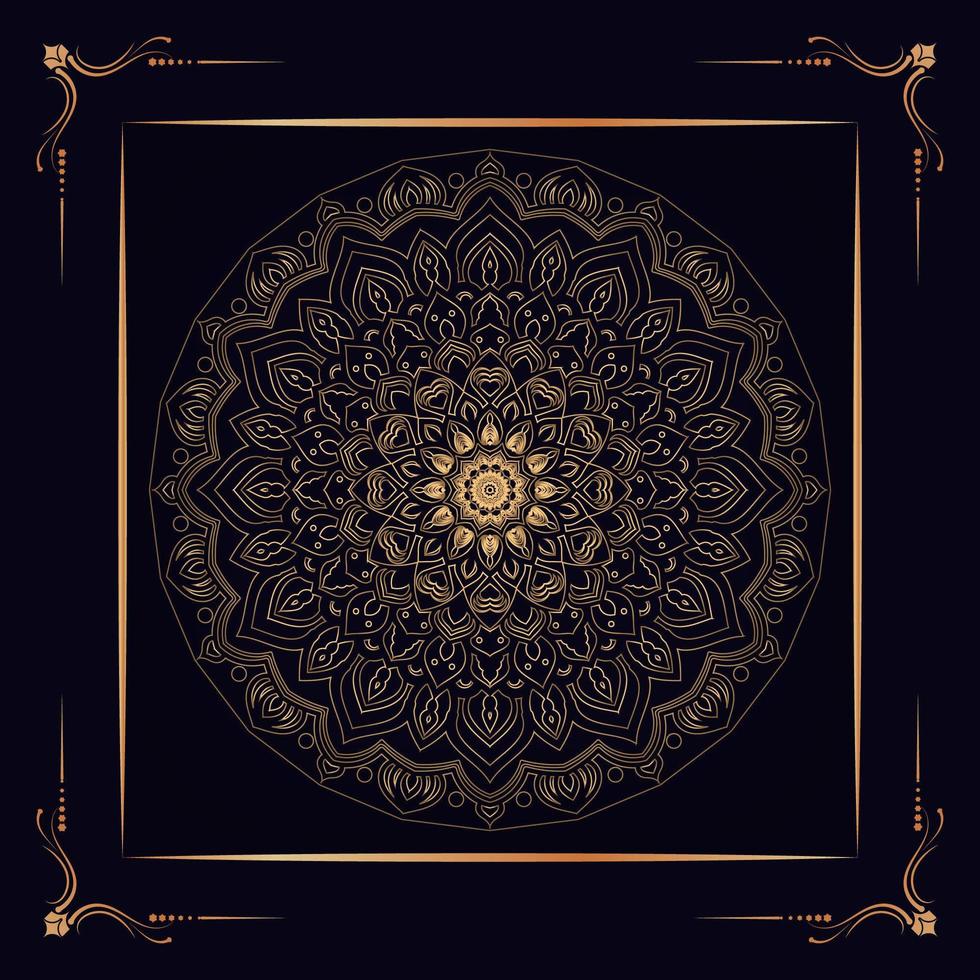 luxe ingewikkelde gouden mandala frame vector