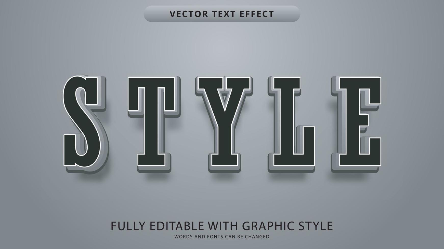 stijlvol teksteffect bewerkbaar met grafische stijl vector