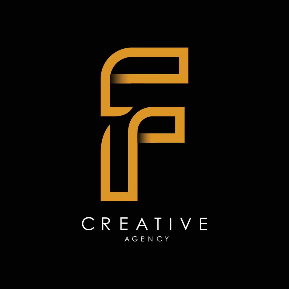 f logo brief monogram. met oranje lijnen en moderne minimalistische creatieve look vectorillustratie. vector