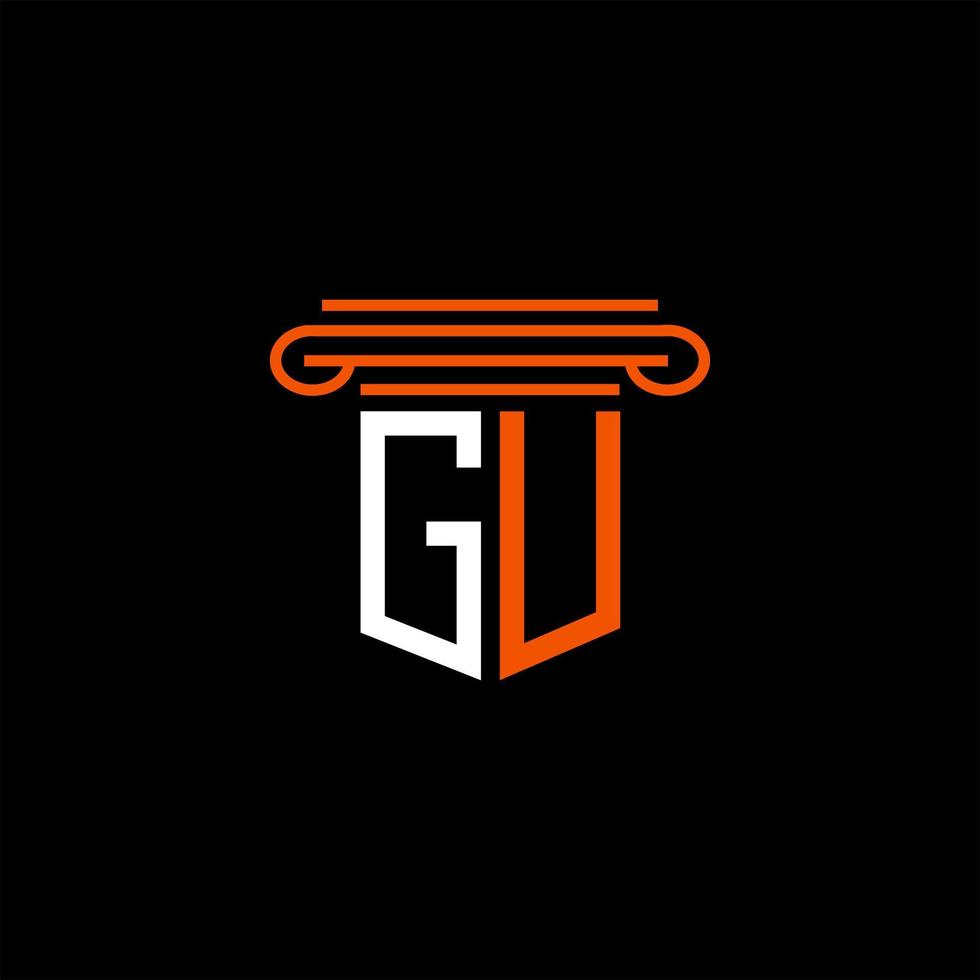 gu letter logo creatief ontwerp met vectorafbeelding vector