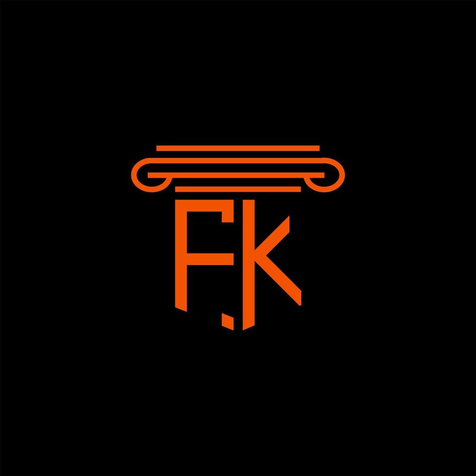 fk letter logo creatief ontwerp met vectorafbeelding vector