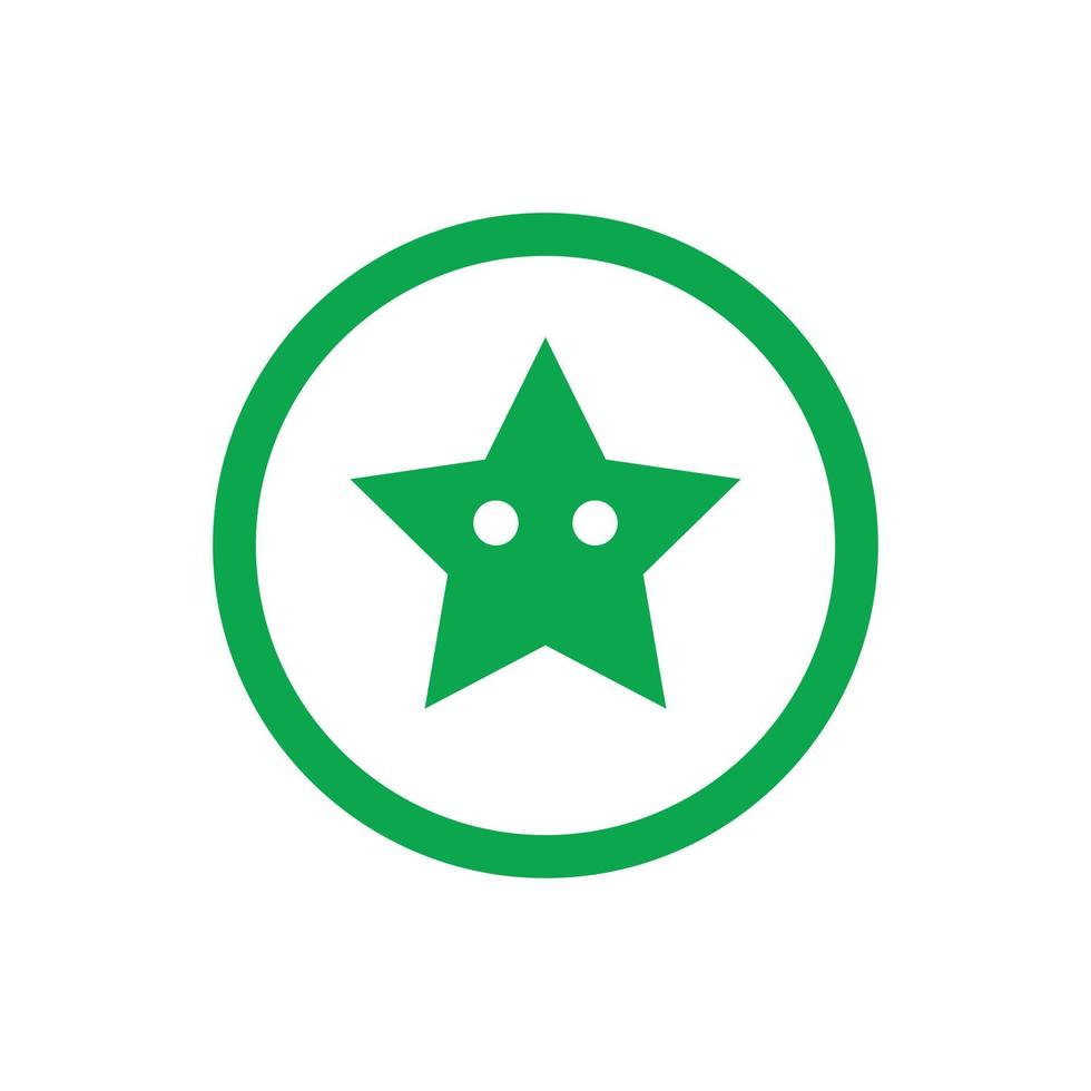 eps10 groene vector cartoon sterpictogram geïsoleerd op een witte achtergrond. ster in een cirkelsymbool in een eenvoudige, platte trendy moderne stijl voor uw websiteontwerp, ui, logo, pictogram en mobiele applicatie