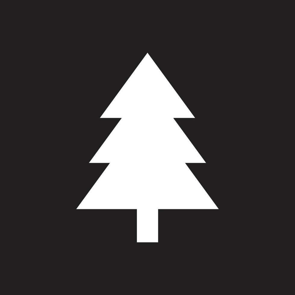 eps10 witte vector dennenboom solide pictogram geïsoleerd op zwarte achtergrond. boom gevuld symbool in een eenvoudige, platte trendy moderne stijl voor uw websiteontwerp, ui, logo, pictogram en mobiele applicatie