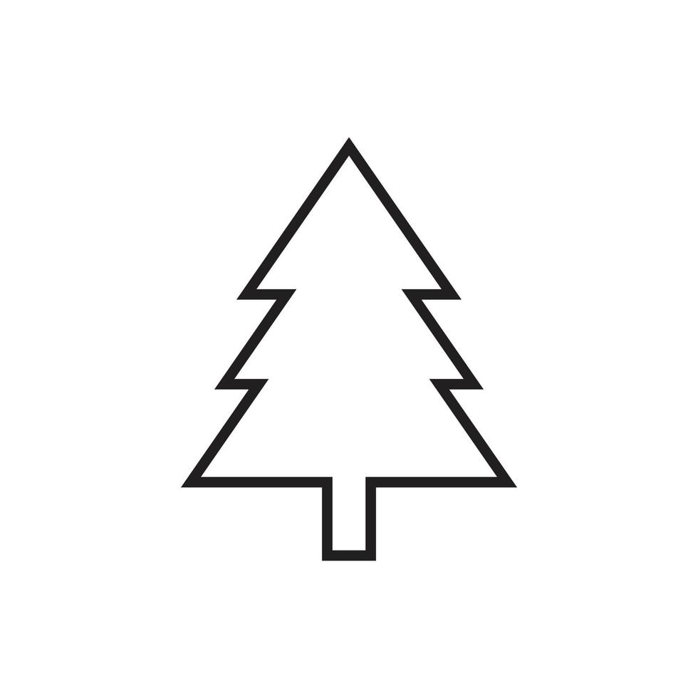 eps10 zwarte vector dennenboom lijn kunst pictogram geïsoleerd op een witte achtergrond. boomoverzichtssymbool in een eenvoudige, platte trendy moderne stijl voor uw websiteontwerp, ui, logo, pictogram en mobiele applicatie