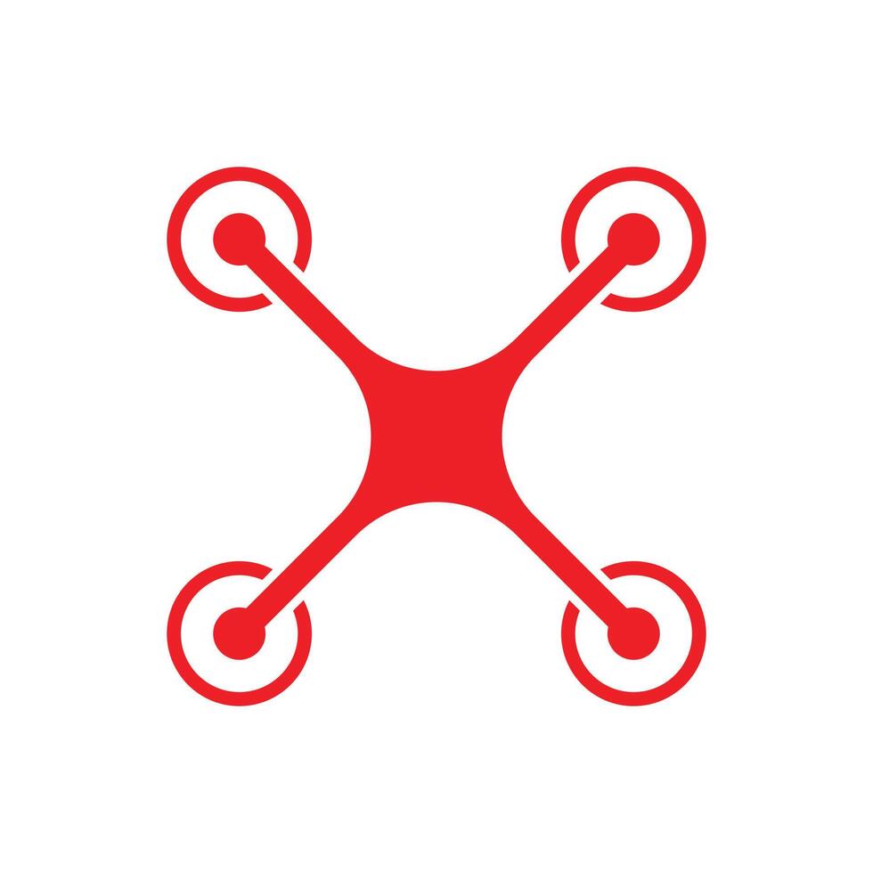 eps10 rode vector drone quadcopter pictogram geïsoleerd op een witte achtergrond. vliegend camerasymbool in een eenvoudige, platte trendy moderne stijl voor uw websiteontwerp, ui, logo, pictogram en mobiele applicatie