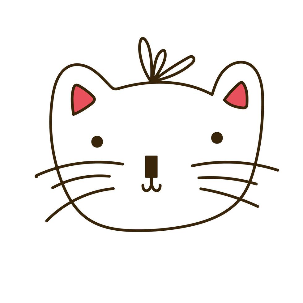 schattige kat handgetekende, doodle stijl, vectorillustratie vector