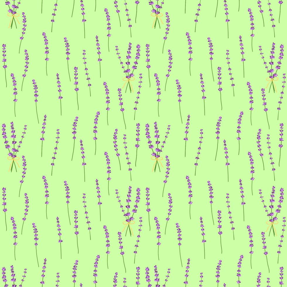 naadloze patroon lavendel bloemen patroon op groene background.floral vector pattern