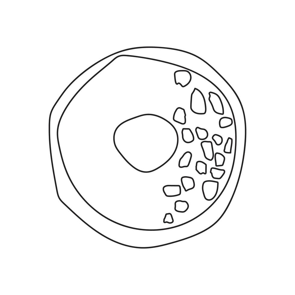 doodle donuts. kleurboek voor kinderen en volwassenen. overzicht vectorillustratie. vector