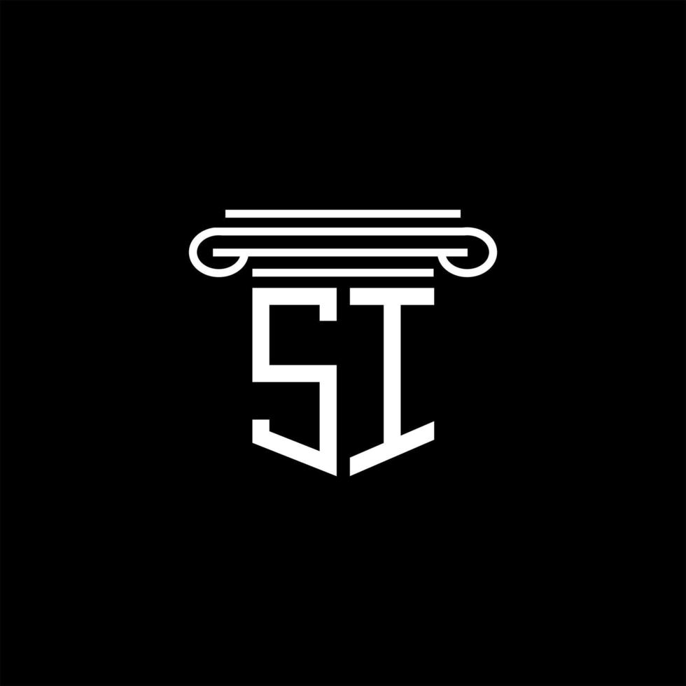 si letter logo creatief ontwerp met vectorafbeelding vector