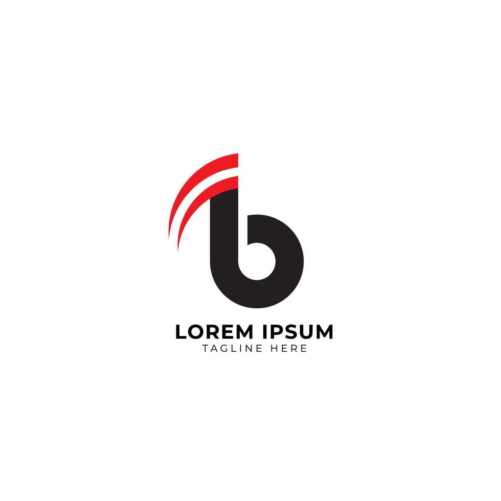 minimale letter b alfabet muziek logo ontwerp. eerste en muzikale noot logo concept geïsoleerd op een witte achtergrond. rode en zwarte kleurenthema. vector