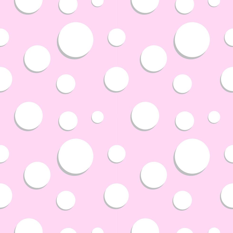 abstracte zeepbel naadloze patroon ontwerpsjabloon. wit ellipsvorm ornament. pastel roze kleurenthema. vector