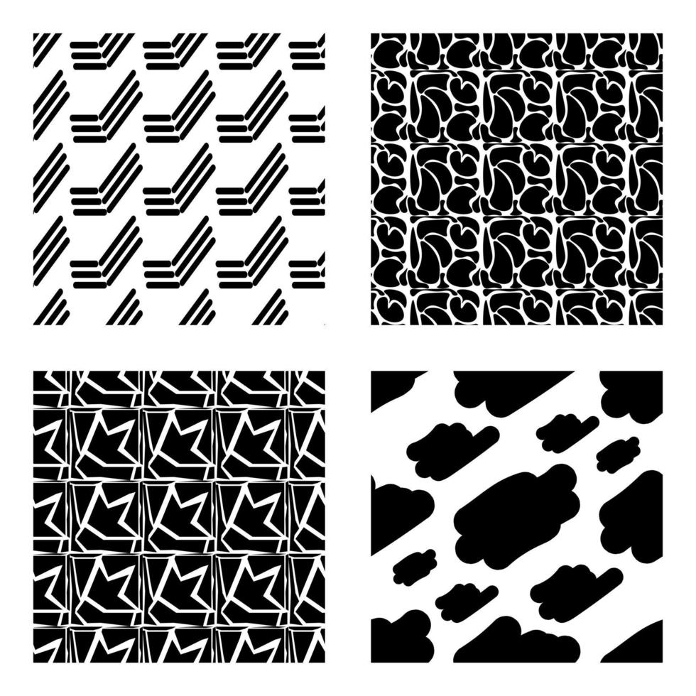 set van verschillende naadloze abstracte patronen. doodle vector abstracte achtergrond