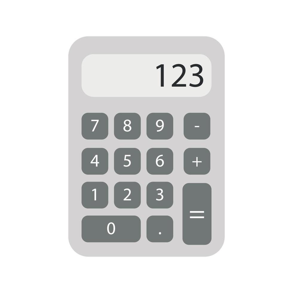 schoolbenodigdheden rekenmachine op witte achtergrond - vector