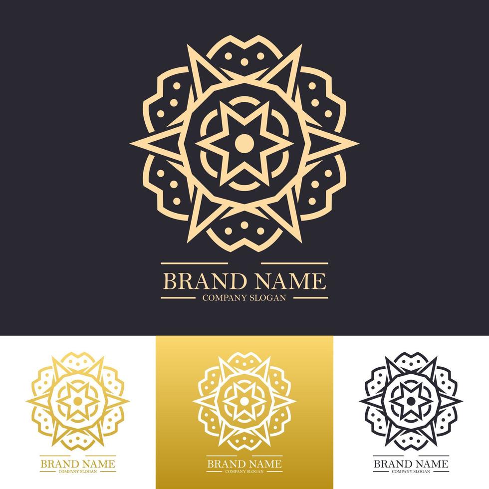 eenvoudig ster- of bloemmandala-logo vector