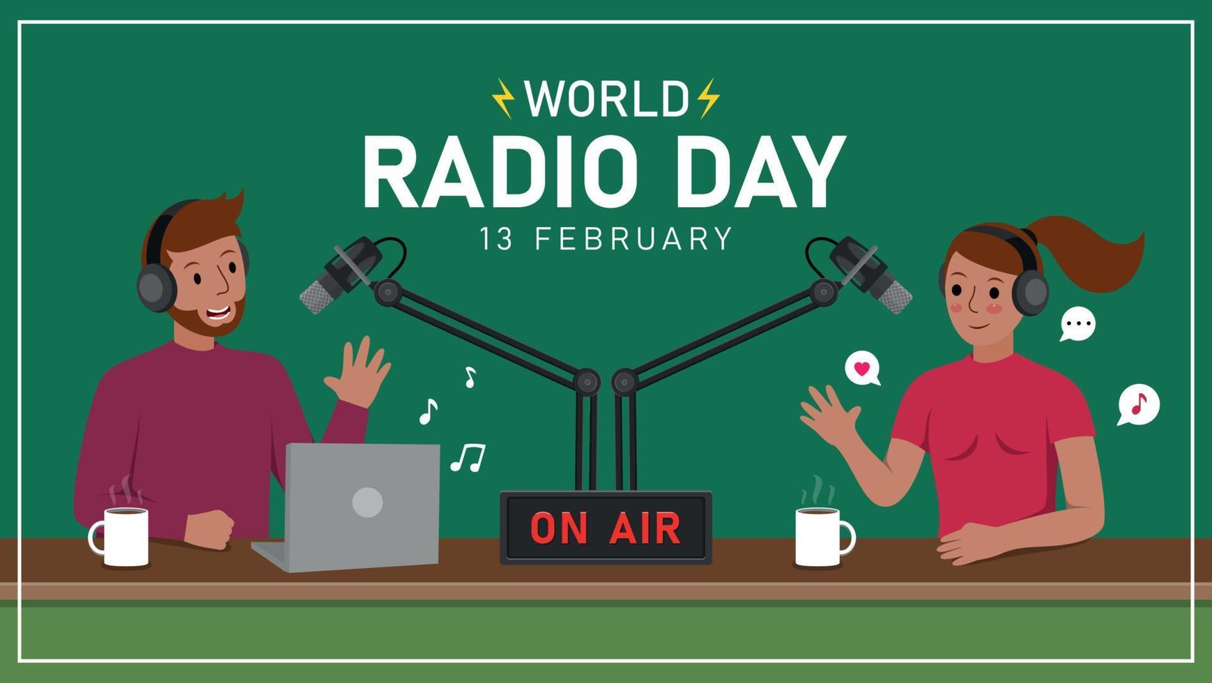 wereld radio dag illustratie sjabloon achtergrond vector