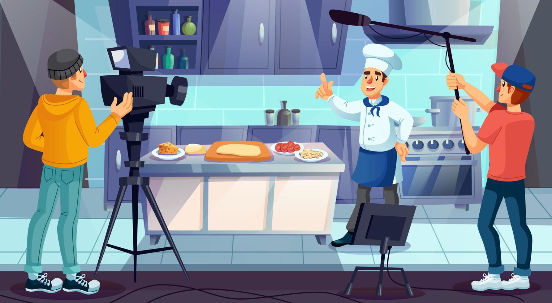 culinaire tv-show programma-opname uitzendingen vector