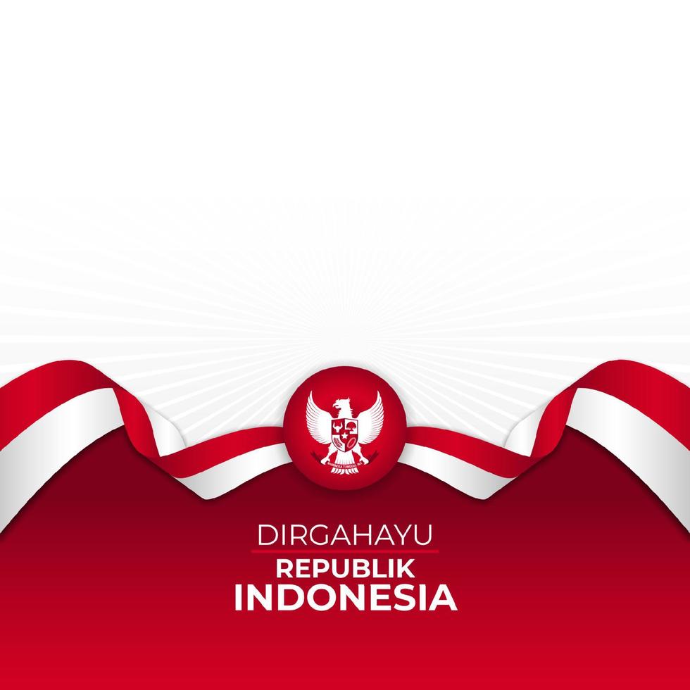 gelukkig indonesië onafhankelijkheidsdag achtergrondbannerontwerp. vector