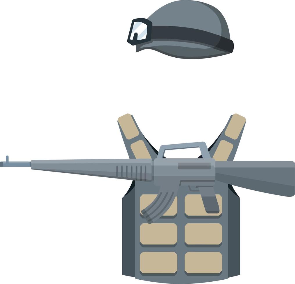 moderne wapens en bepantsering van een soldaat. vector