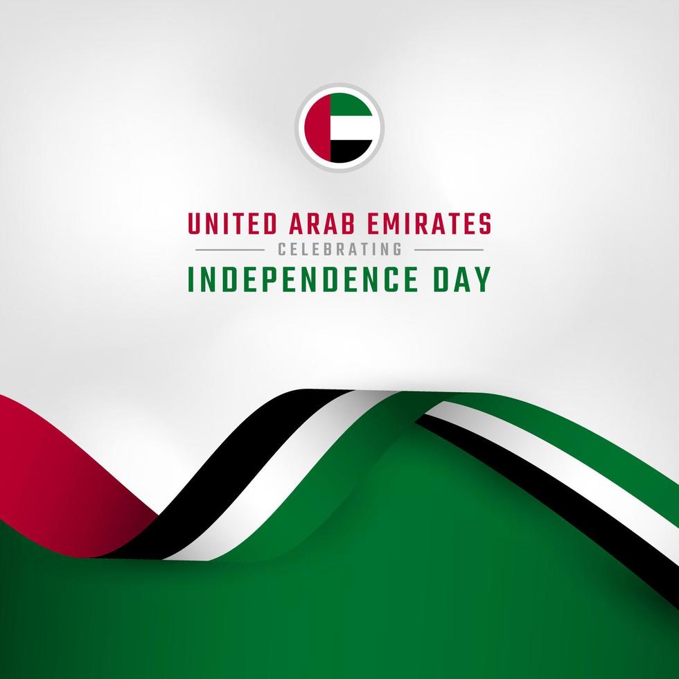 gelukkige verenigde arabische emiraten onafhankelijkheidsdag 2 december viering vectorillustratie ontwerp. sjabloon voor poster, banner, reclame, wenskaart of printontwerpelement vector