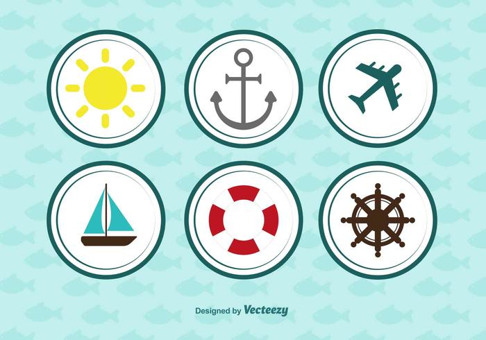 Nautische Afgeronde Iconset vector