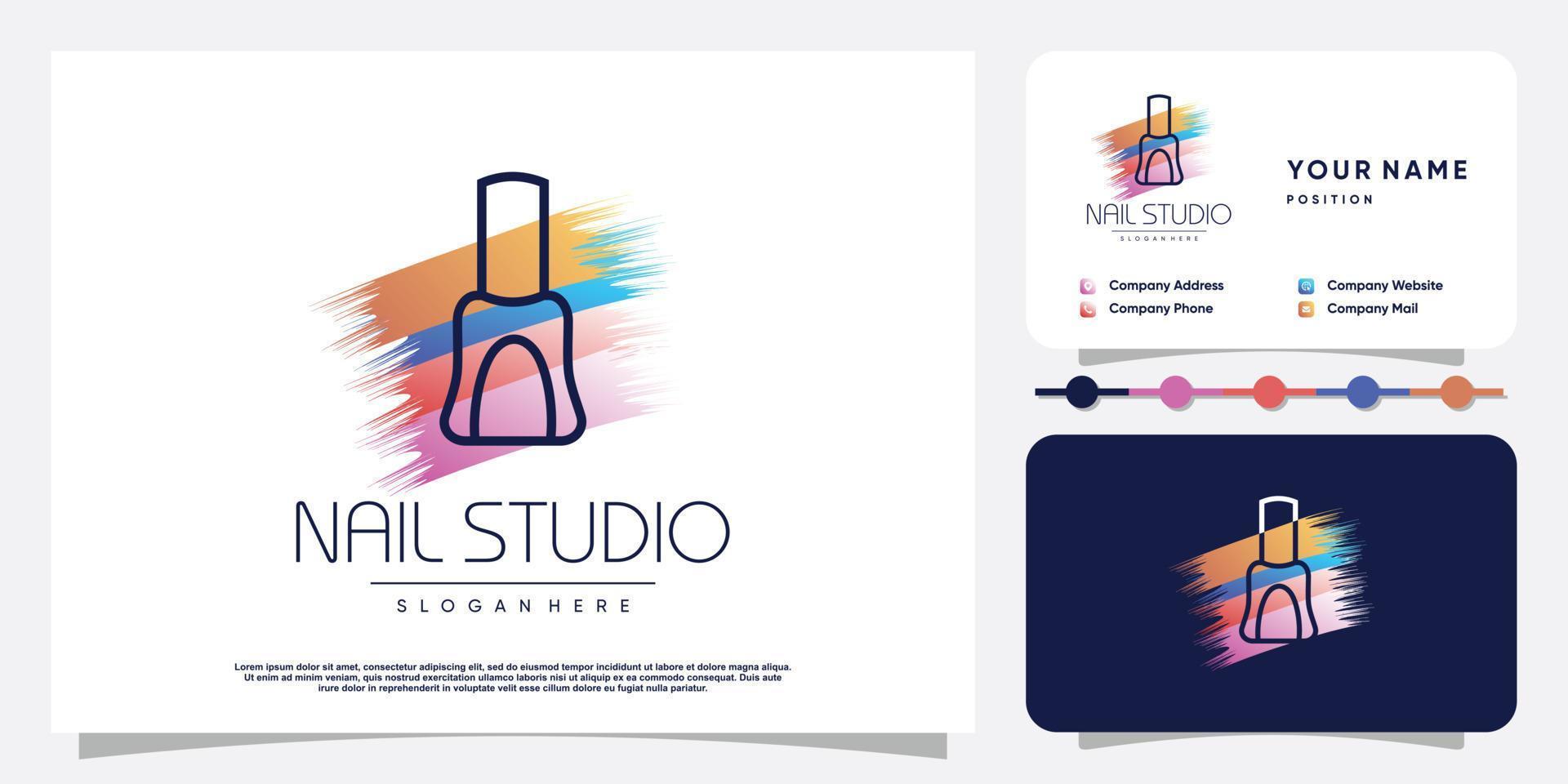 nagel logo concept met creatieve element stijl premium vector