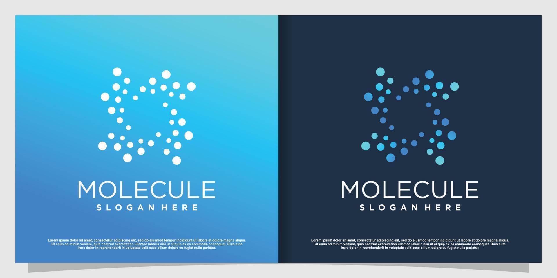 molecuul logo-ontwerp met modern creatief concept premium vectordeel 8 vector