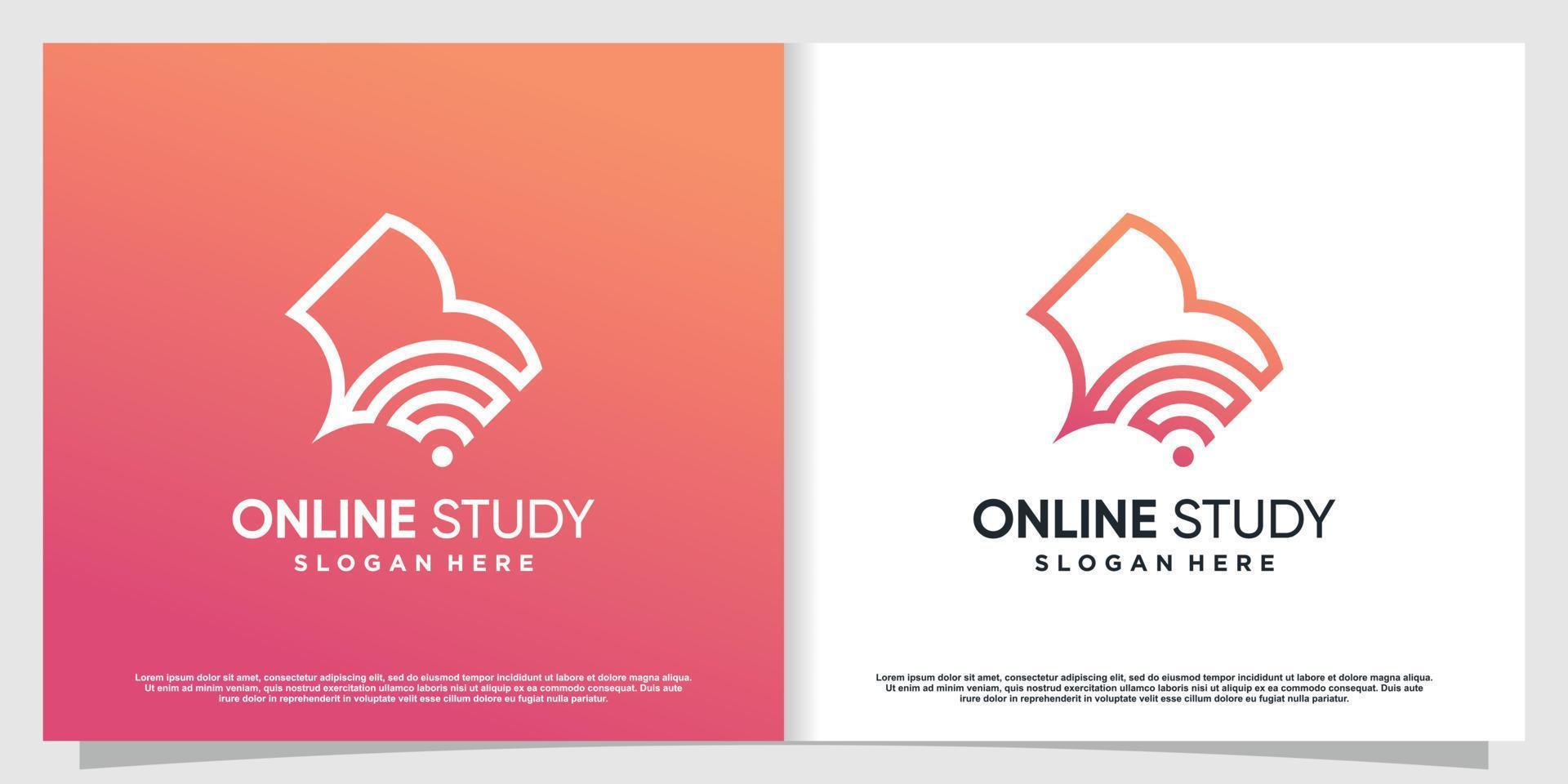 studie logo met boek en signaal concept premium vector deel 2.